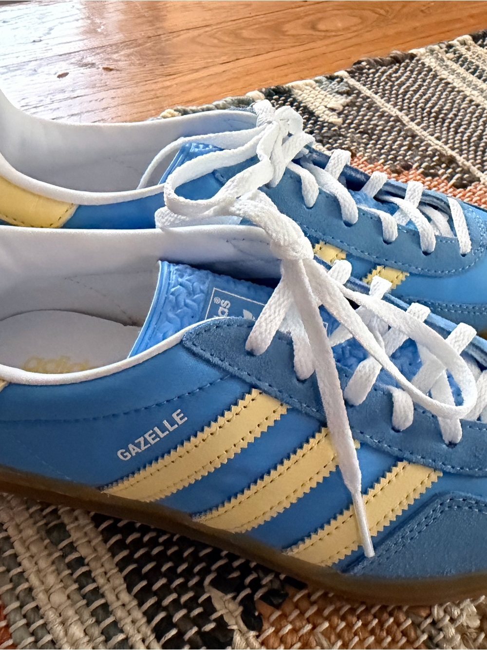 adidas Gazelle Light Blue with Yellow Accent Sneakers